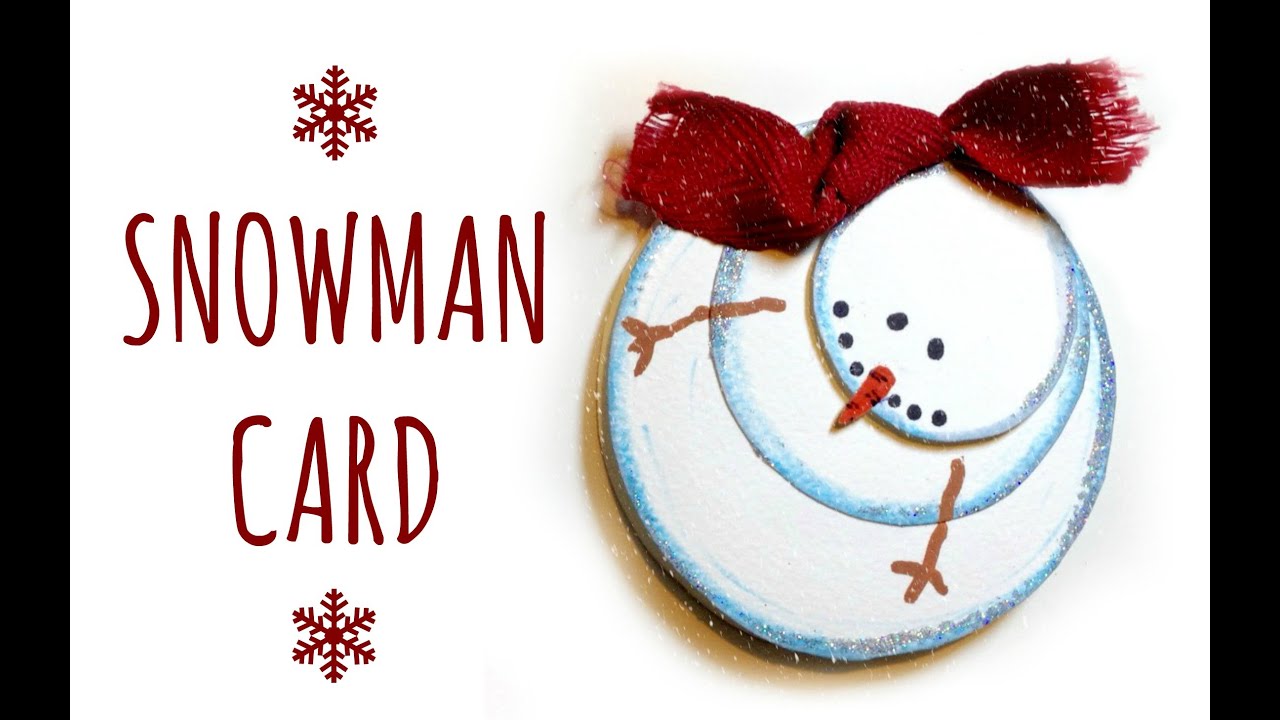 Bigliettino Pupazzo Di Neve Snowman Card Natale Arte Per Te