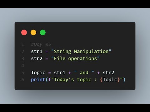 Day 05 | String Manipulation and File Operations! 🐍 📂 | 30 Days of ...
