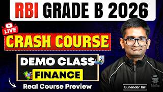 RBI Grade B 2026 Crash Course Demo Class for Finance | | RBI Coaching Live Online Classes