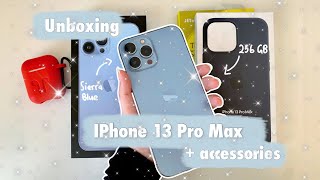 🍎 📦 Unboxing IPHONE 13 PRO MAX 256GB + accessories 🌸 Sierra Blue