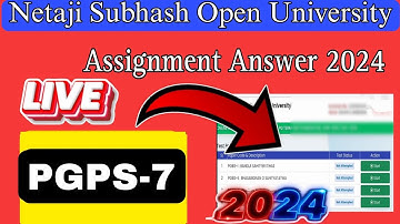 nsou pg assignment 2024 || pgps assignment 2024 answers | nsou pgps papar-7 assignment 2024 |#PGPS-7