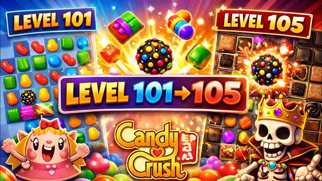 Level 105 Intense Finish! | Candy Crush Saga 101–105 💥