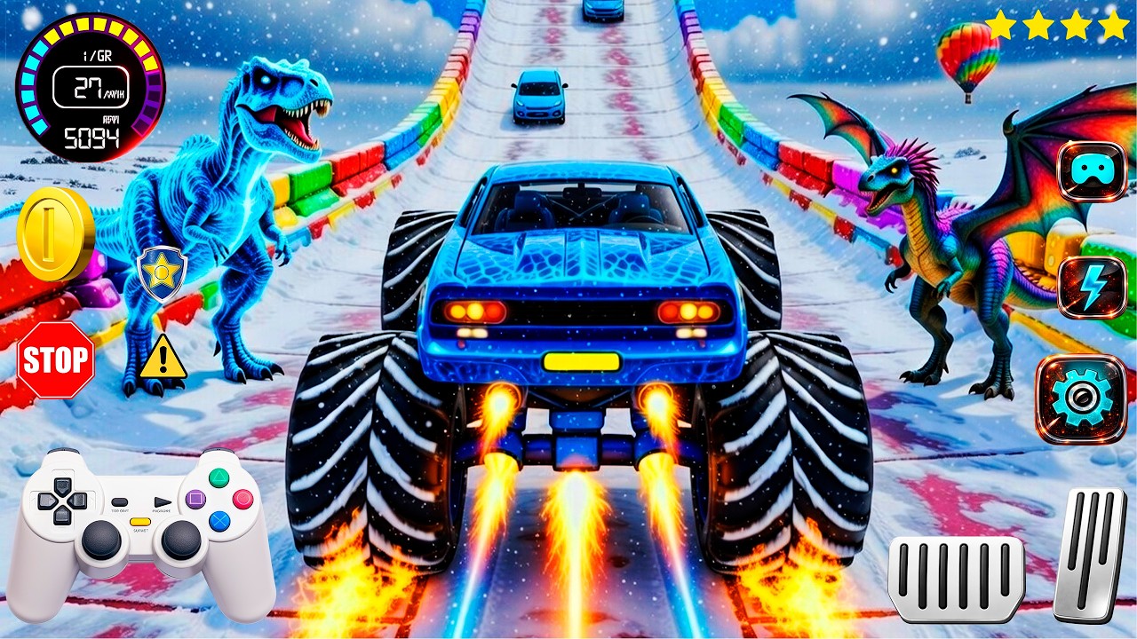 🚨Monster Truck Mega Ramp Extreme Racing Mega Ramp Extreme stunts 💥 Insane Crash Stunts (part 10)