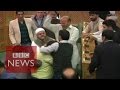 Beef party indian bjp mps beat muslim in kashmir assembly  bbc news