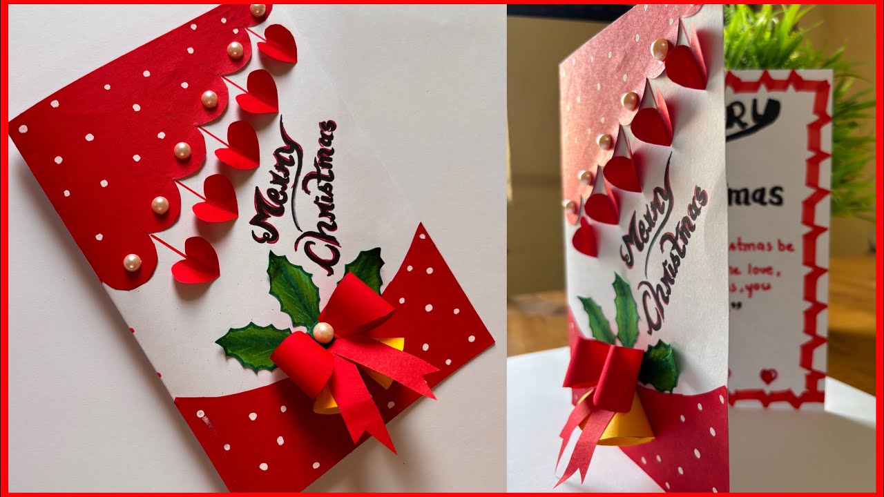Christmas greeting card making ideas / DIY Merry Christmas card 2025 / How to make Christmas card