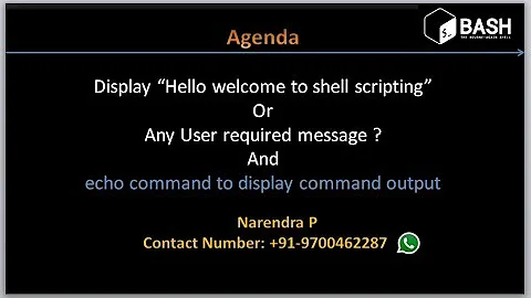 Complete Shell Scripting Tutorials | echo command to display any message | command output