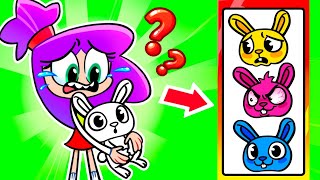 Rabbits Lost His Pretty Color 😮 Learn Animals 🤩🌈 Funny English for Kids!