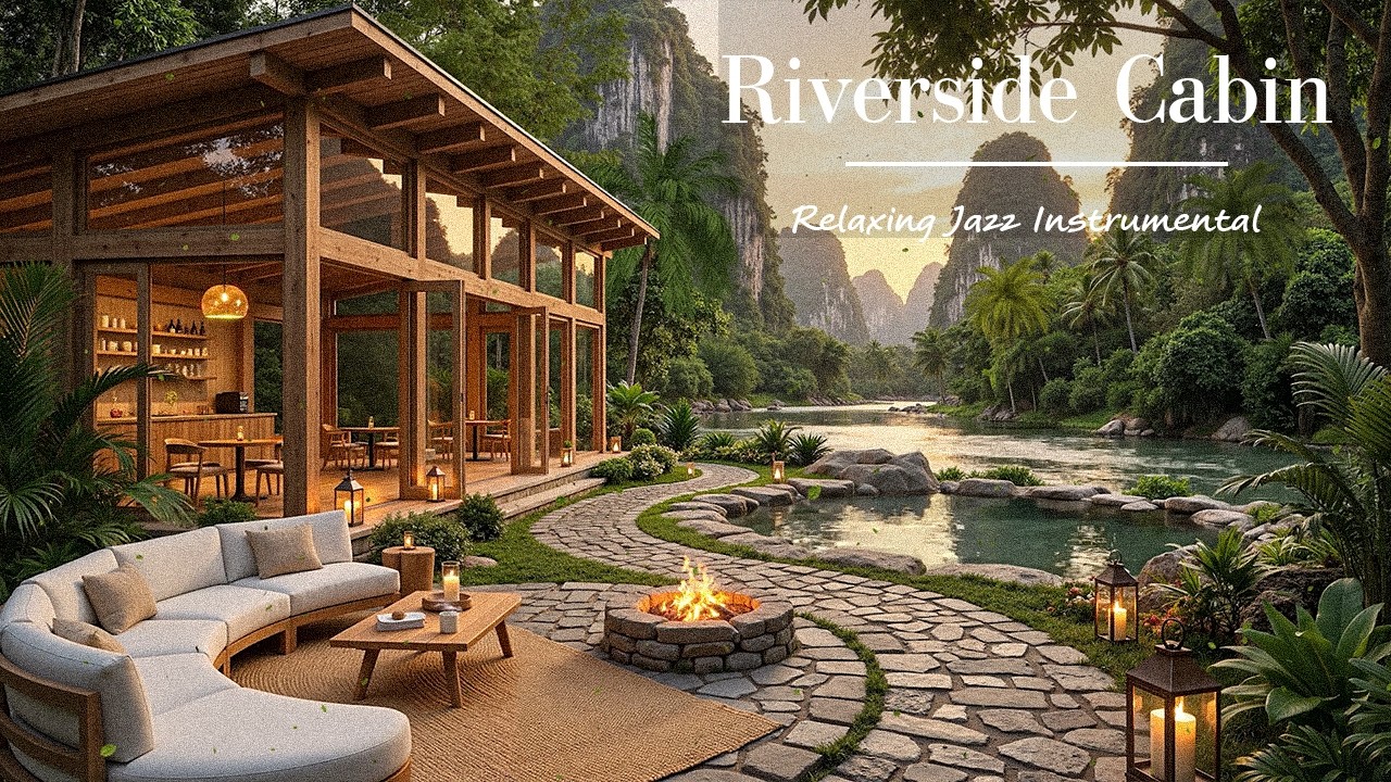 Riverside Cabin Coffee Jazz ☕Relaxing Jazz Instrumental & Cozy Nature Ambience For Chill Out
