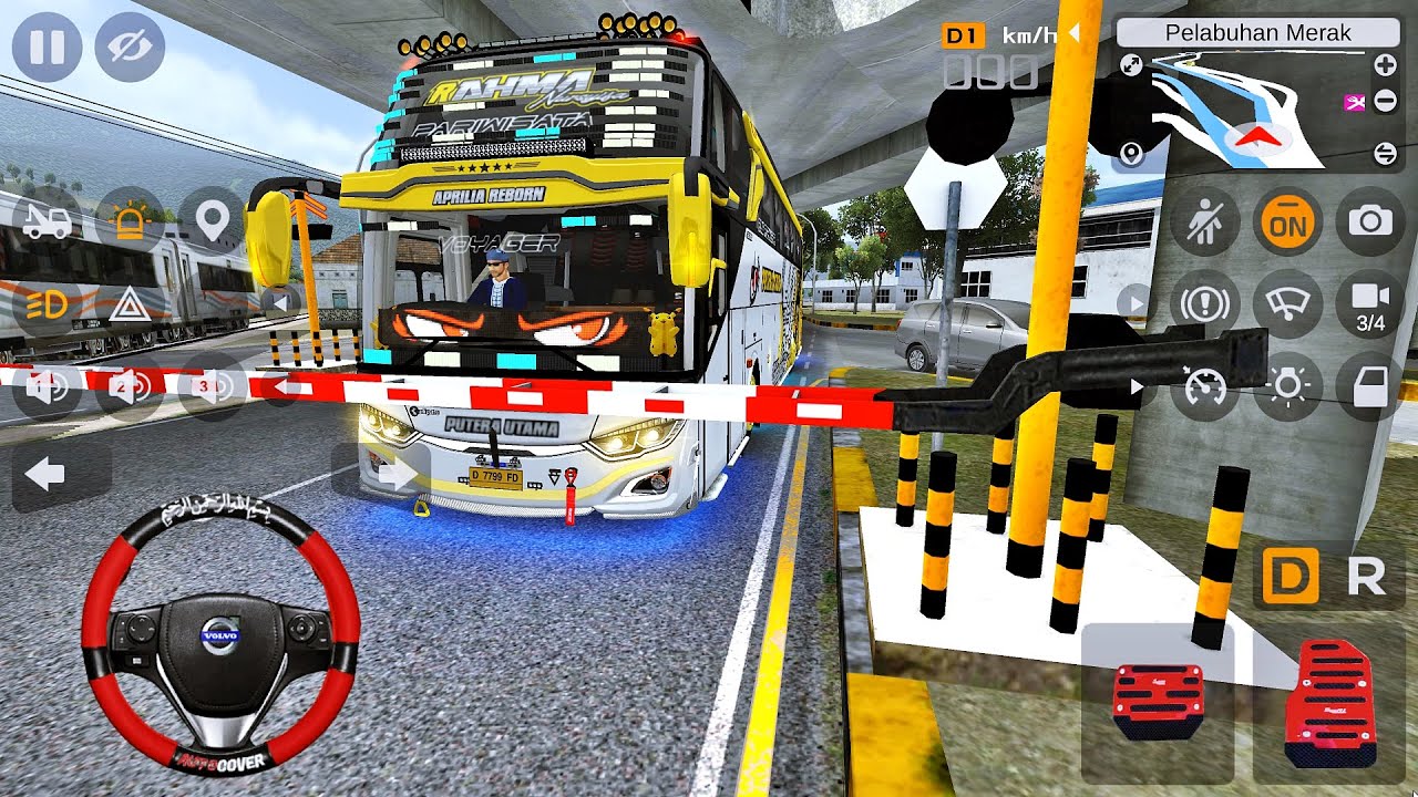 Bus Pariwisata Rahma Nursyifa Putera Utama Full Muatan Termangu Mangu Saat Melintas Di Rel Kereta