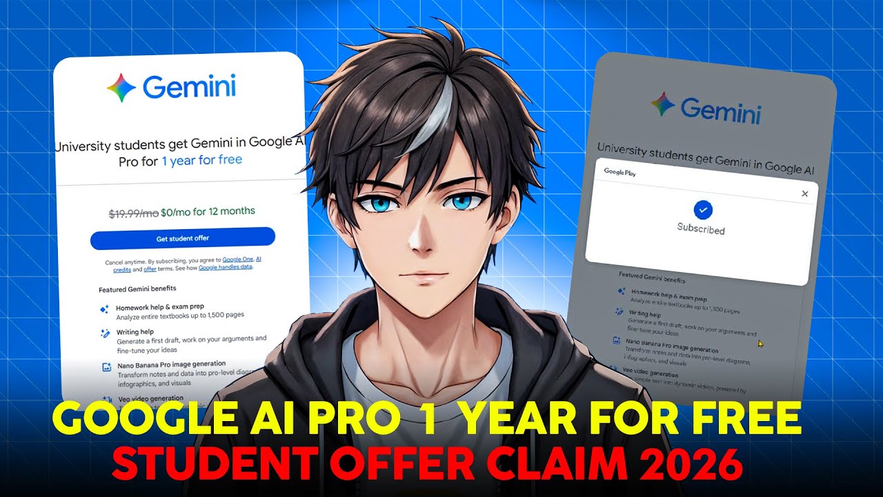 Gemini Pro FREE for 1 Year for Students | New Method 2026