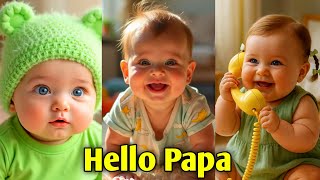 Download Lagu 😍Baby Says “Hello Papa” – You’ll Laugh Nonstop! | Funny Baby Laughing Moments 😂 MP3
