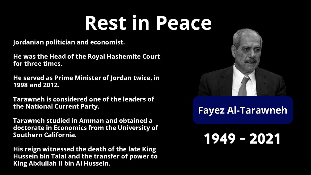 Former PM Fayez Tarawneh passes away