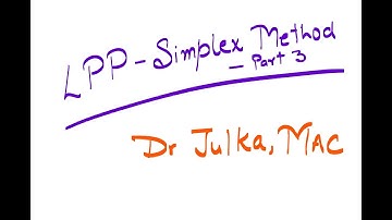 LPP 7 Simplex Method Part 3