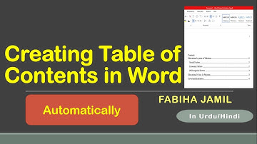 How to Create Table of Contents in Word/In Urdu/Hindi