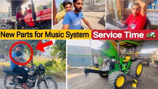 Sumit Phour new music system amp + woofer ले लिये ? // Johndeere 5050 D service time vlog ??