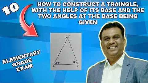 How to construct a triangle, with help of two angle | elementary drawing grade exam | suhaas Bhoir