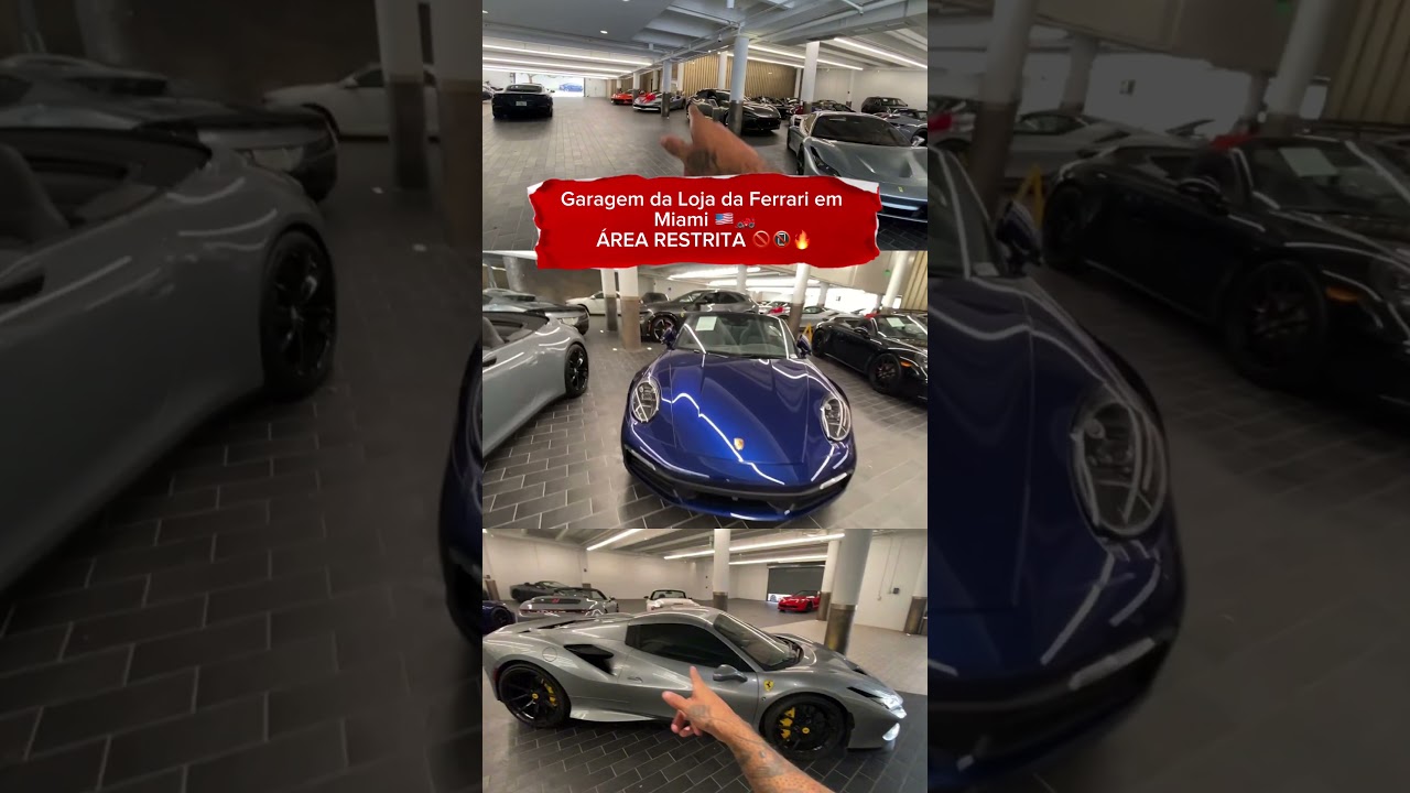 Garagem da Loja da FERRARI em Miami, ÁREA RESTRITA🚫🇺🇸🔥