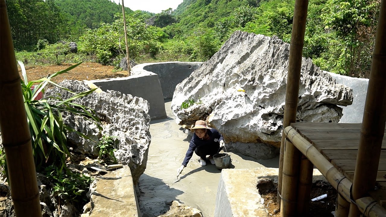 Building a Fish Pond from Natural Stone: How a Girl Built a Fish Pond in the Forest