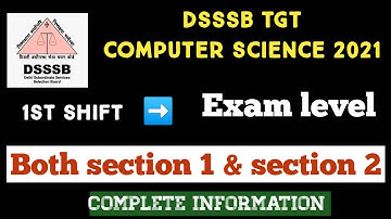 DSSSB TGT COMPUTER SCIENCE 1st SHIFT Exam review ||NS CLASSES