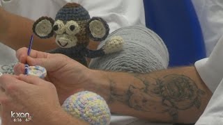 Kyle inmates crocheting stuffed animals for kids in need