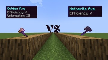 Efficiency V Golden Axe vs Efficiency V Netherite Axe 😯 | #shorts #minecraft