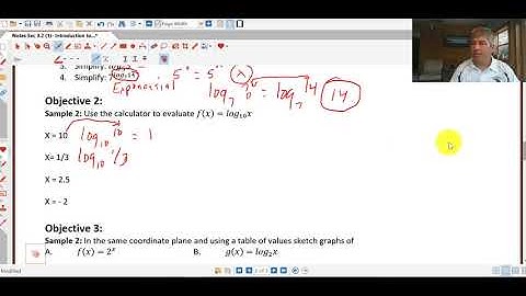 Section 3.2(1) - Introduction to Logarithmic Functions