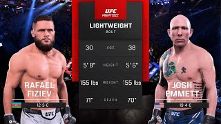 РАФАЭЛЬ ФИЗИЕВ VS ДЖОШ ЭММЕТТ UFC 5 CPU VS CPU