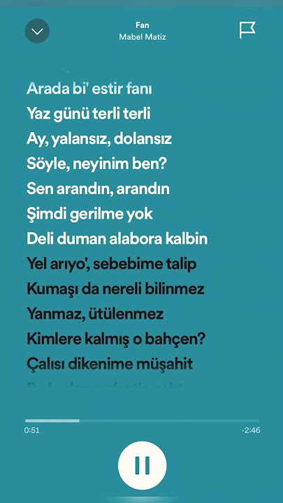 Mabel Matiz -Fan- Lyrics