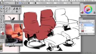 Corel Painter X3 Tutorial | Project - Red Chairs screenshot 5