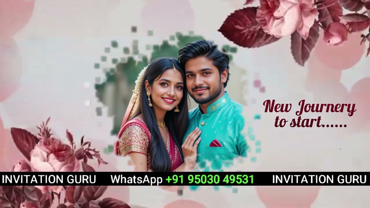 Wedding Invite Pastal Roses 111