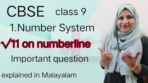 Represent √11 on numberline CBSE maths class 9 in Malayalam