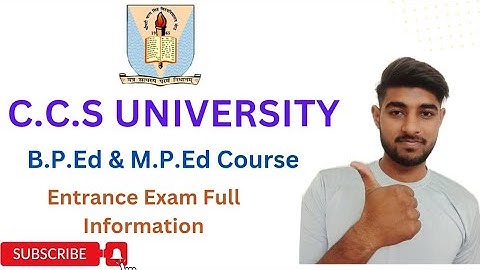 CCS university B.P.Ed & M.P.Ed Course Entrance Exam Step by Step