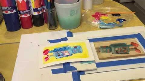 Gelatin monoprint how-to demo using a reference image