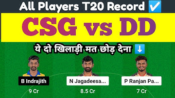 CSG vs DD prediction, CSG vs DD dream11 team, TNPL Today match