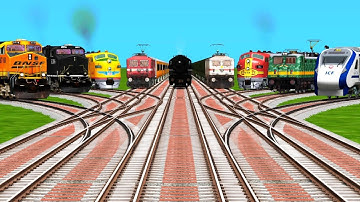 All Every Trains Crossing On Bumpy & Diamond Railroad Tracks Risky Railroad Tracks | train simulator