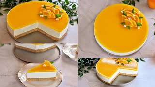 تشيز كيك المناسبات بطعم البرتقال بنافس افخم محلات الحلوياتThe most delicious cold cheesecake