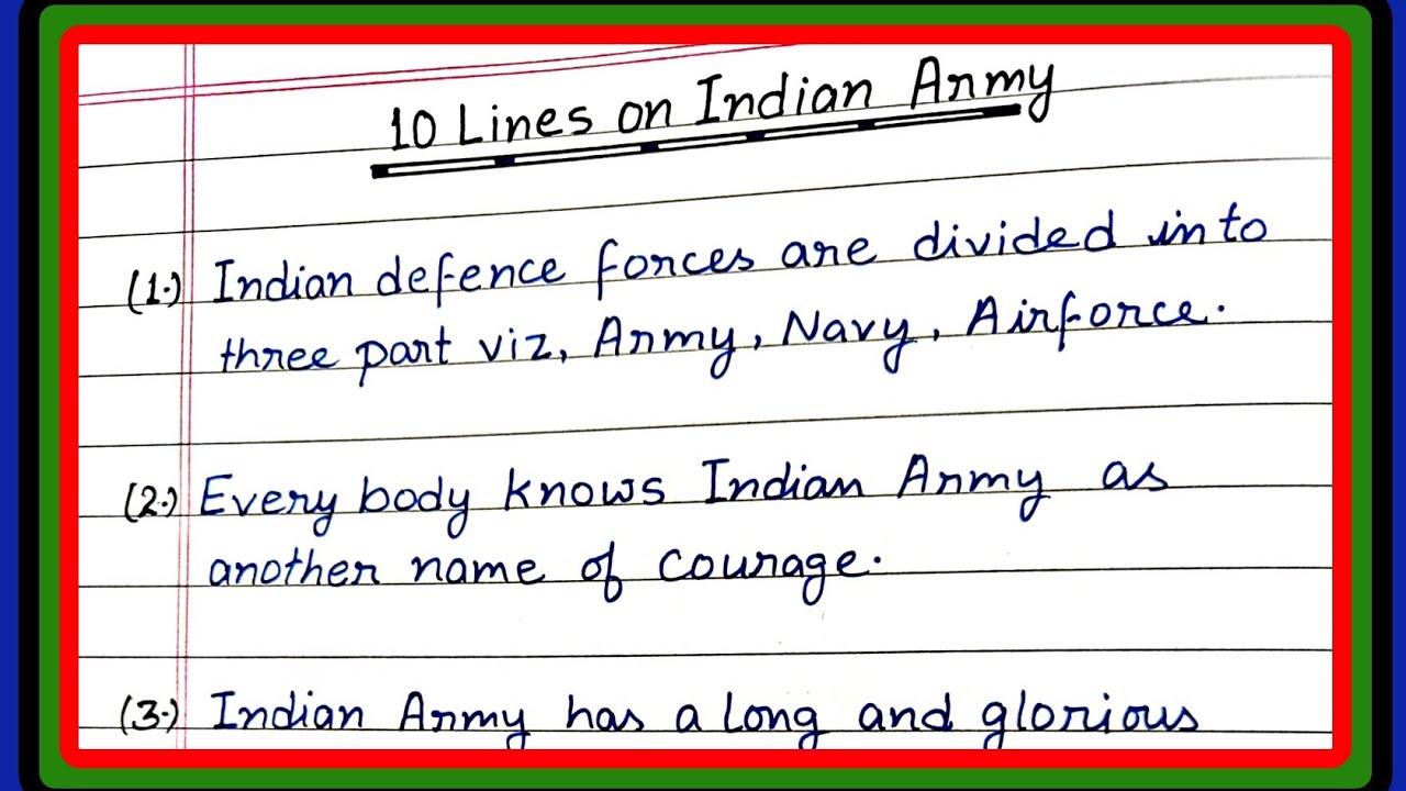 essay on indian army in gujarati