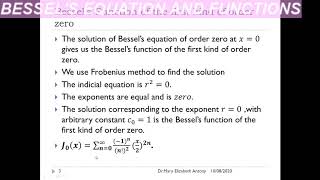 Introduction to Bessel's equation and function