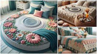 Most Beautiful Crochet Knitted Bedsheet Designs With Wool #Crochet #Knitting #Bedsheet