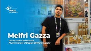 Alumni BINUS University Melfri Gazza (CoraKcaraKa), membawa karya visualnya di JICAF 2025