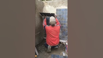 Porcelain Tile Installation on Pool Walls – Smooth, Precise, and Durable Finish #diy #porcelain