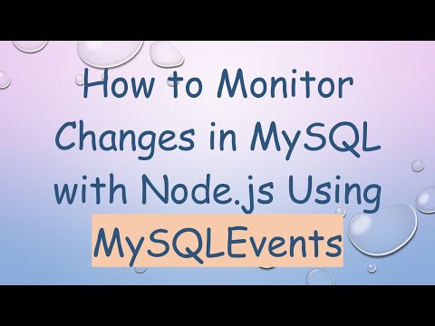 How to Monitor Changes in MySQL with Node.js Using MySQLEvents