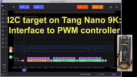 I2C target (slave) on Tang Nano 9K FPGA board integrated with PWM controller dimming LED.
