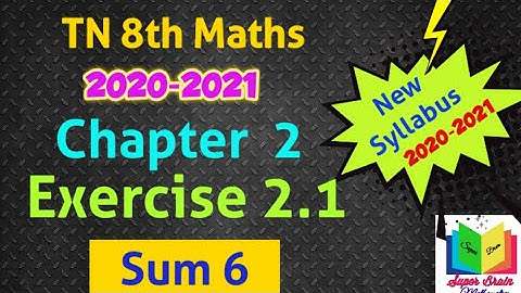 8th maths Chapter 2 Exercise 2.1 sum 6 | class 8 Maths 2nd chapter | Super brain mathematics | Tamil