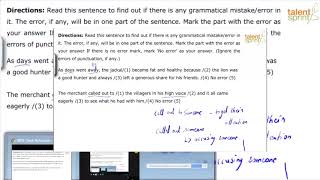 Finding Errors | Advanced Example 39 to 43 | Finding Errors|Spotting Errors | English | TalentSprint