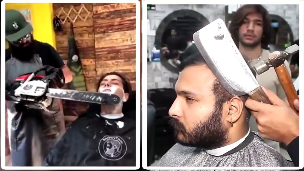 Dangerous haircuts - craziest barber in the world - Door Bini Urdu