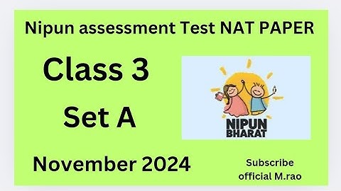 Nipun assessment Test NAT PAPER 2024 #NAT CLASS 3  #PRIMARY SCHOOL