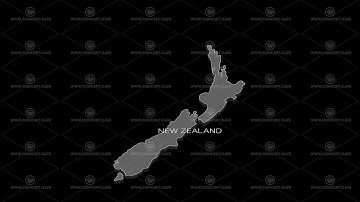 New Zealand animated map with alpha channel.