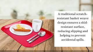 12 x 16 Rectangular Restaurant Serving Trays, Non-Slip Food Service Tray