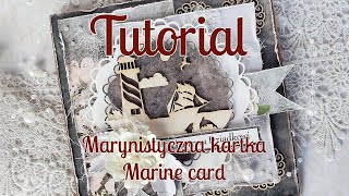 Marine Card  with AltairArt papers - Step by step tutorial